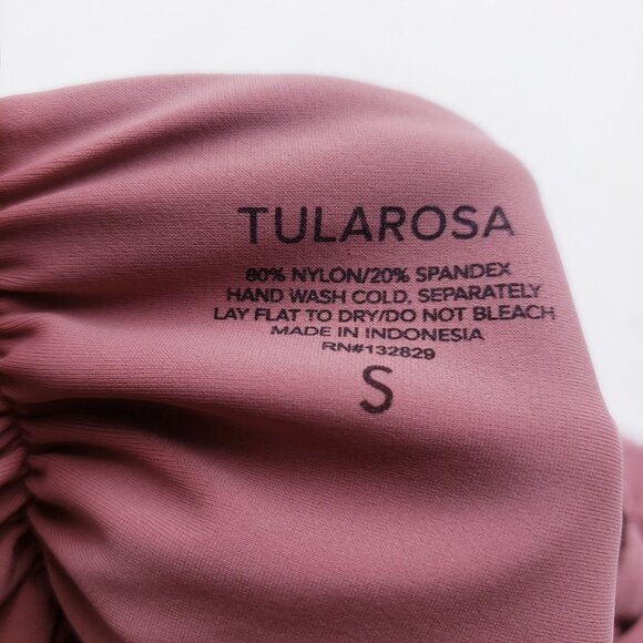 Tularosa One Piece Swim Monokini High Rise Side Tie Ruched Terracotta Small - Picture 6 of 6